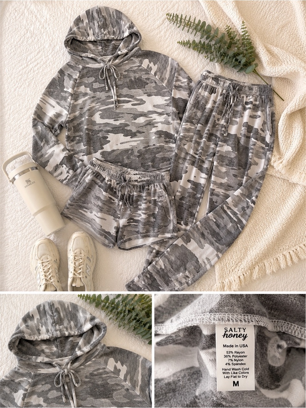 Salty Honey “Camo” 3 Piece Loungewear Set